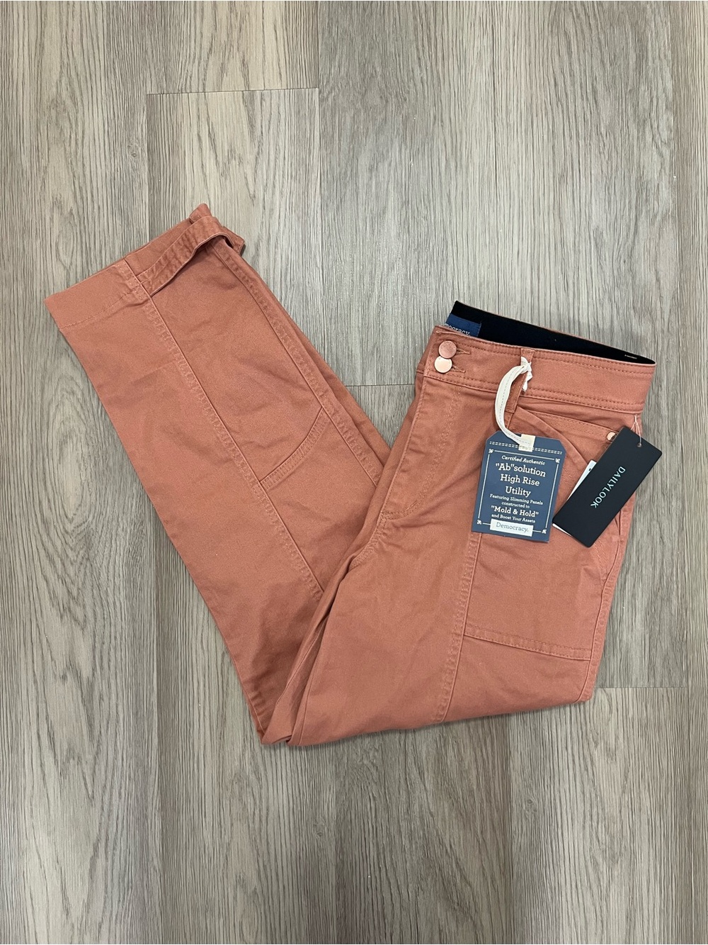 Democracy Ab Solution High Rise Utility Pants Size 10 Rust NWT B2567E8X2